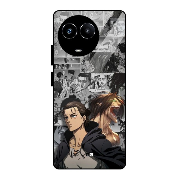 Eren Yeager Manga Glass Back Case for Realme Narzo 60X