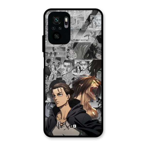 Eren Yeager Manga Glass Back Case for Redmi Note 10