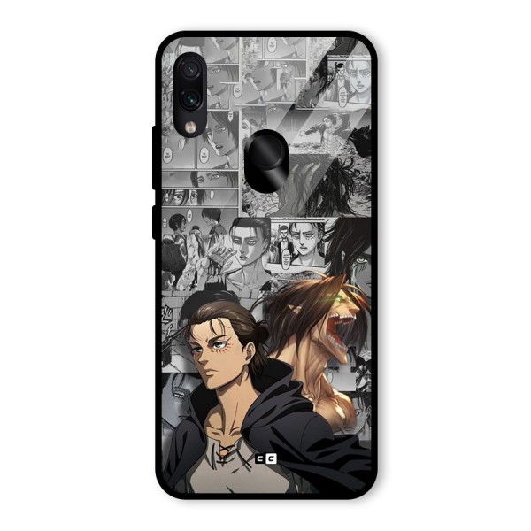 Eren Yeager Manga Glass Back Case for Redmi Note 7S