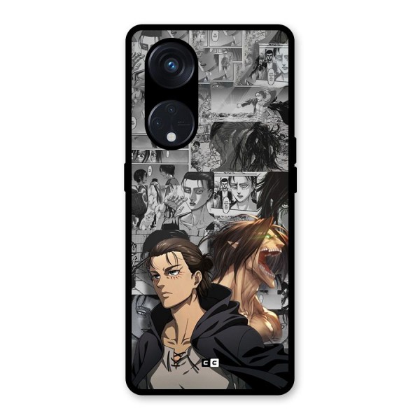 Eren Yeager Manga Glass Back Case for Reno8 T 5G