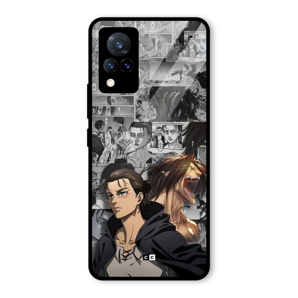 Eren Yeager Manga Glass Back Case for Vivo V21 5G