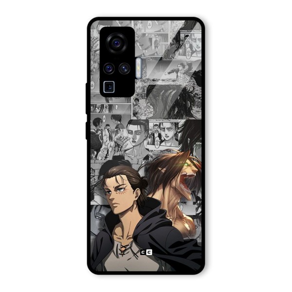 Eren Yeager Manga Glass Back Case for Vivo X50 Pro