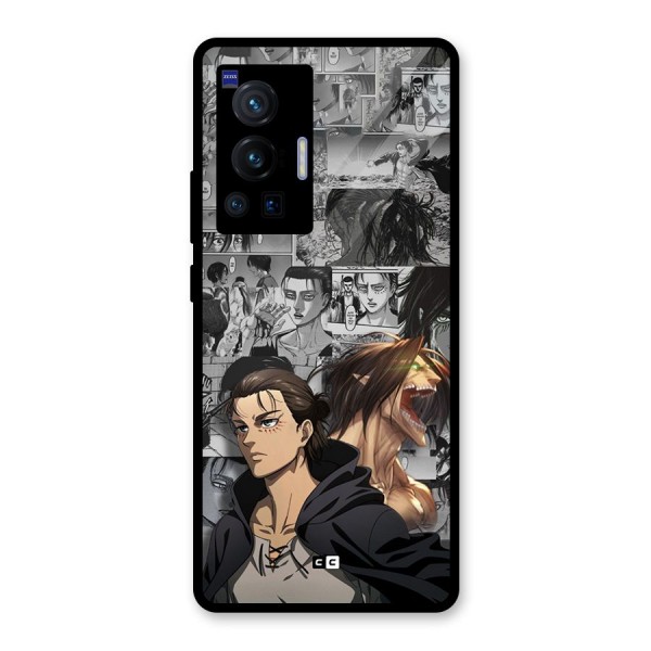 Eren Yeager Manga Glass Back Case for Vivo X70 Pro