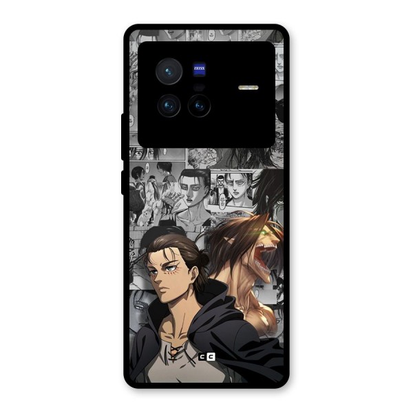 Eren Yeager Manga Glass Back Case for Vivo X80