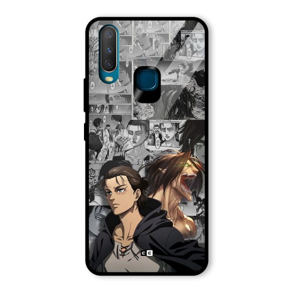 Eren Yeager Manga Glass Back Case for Vivo Y12