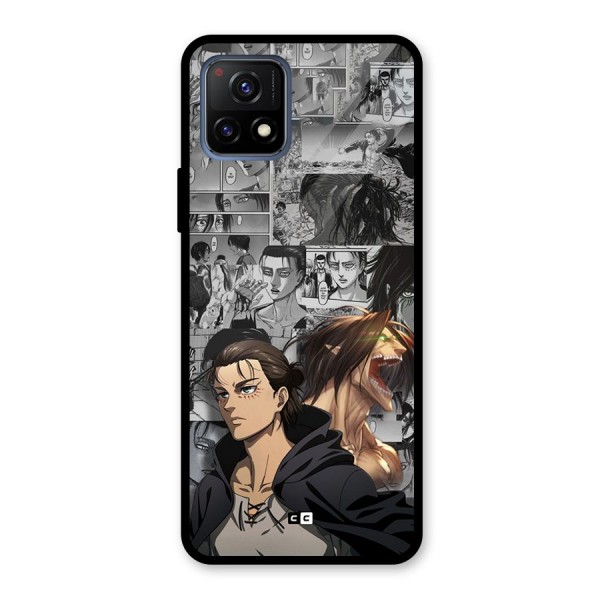 Eren Yeager Manga Glass Back Case for Vivo Y72 5G