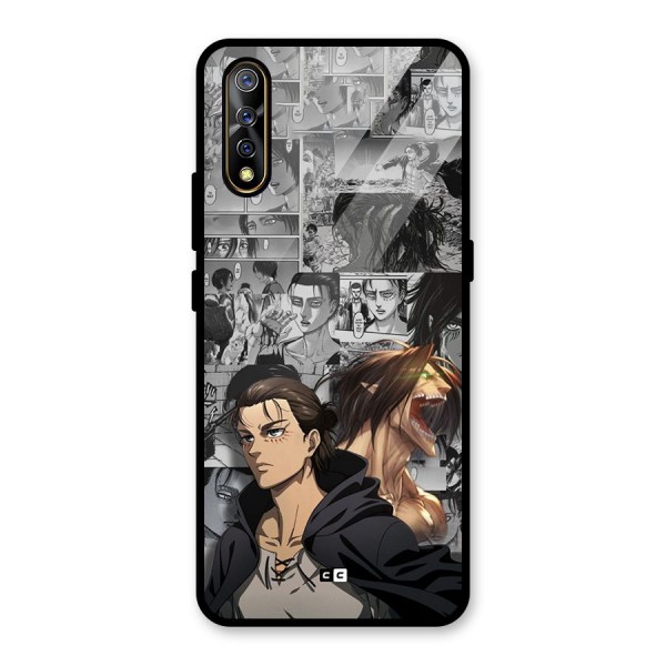 Eren Yeager Manga Glass Back Case for Vivo Z1x