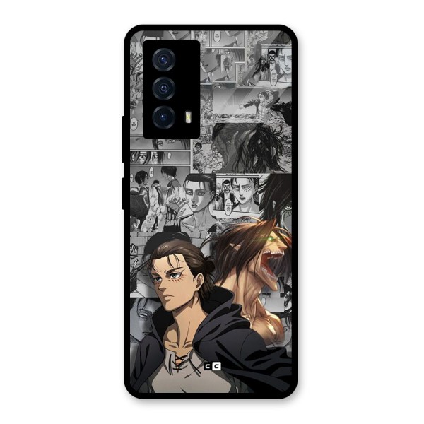 Eren Yeager Manga Glass Back Case for Vivo iQOO Z5