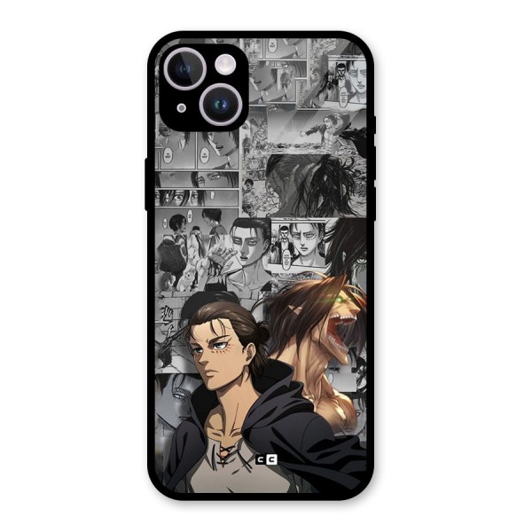 Eren Yeager Manga Glass Back Case for iPhone 14 Plus