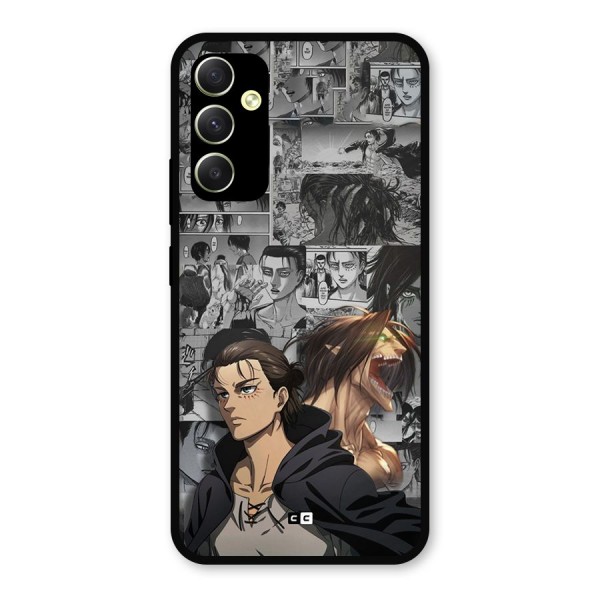 Eren Yeager Manga Metal Back Case for Galaxy A34