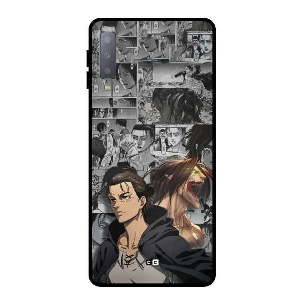 Eren Yeager Manga Metal Back Case for Galaxy A7 (2018)