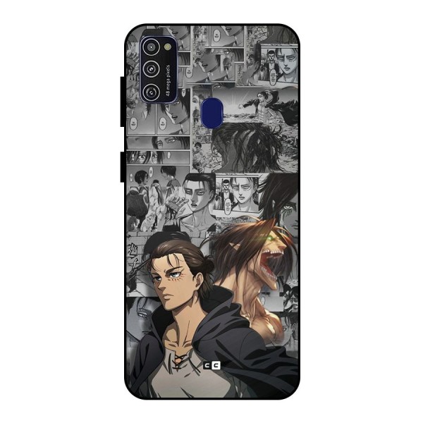 Eren Yeager Manga Metal Back Case for Galaxy M21