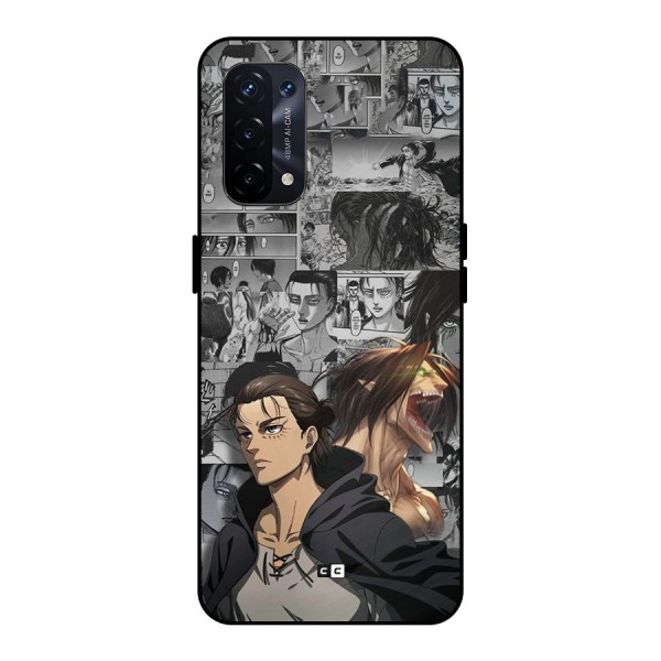 Eren Yeager Manga Metal Back Case for Oppo A74 5G