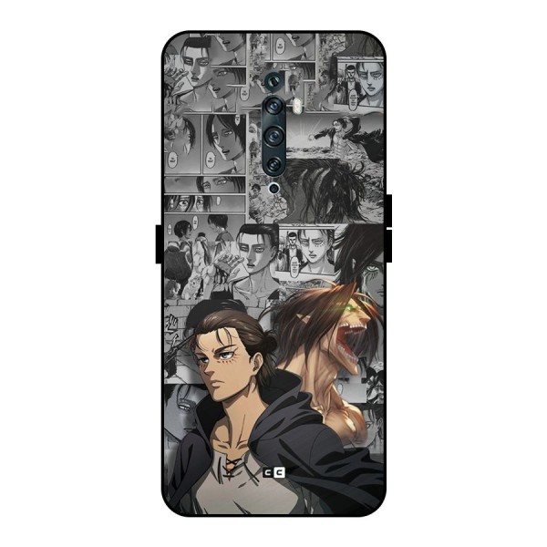 Eren Yeager Manga Metal Back Case for Oppo Reno2 F