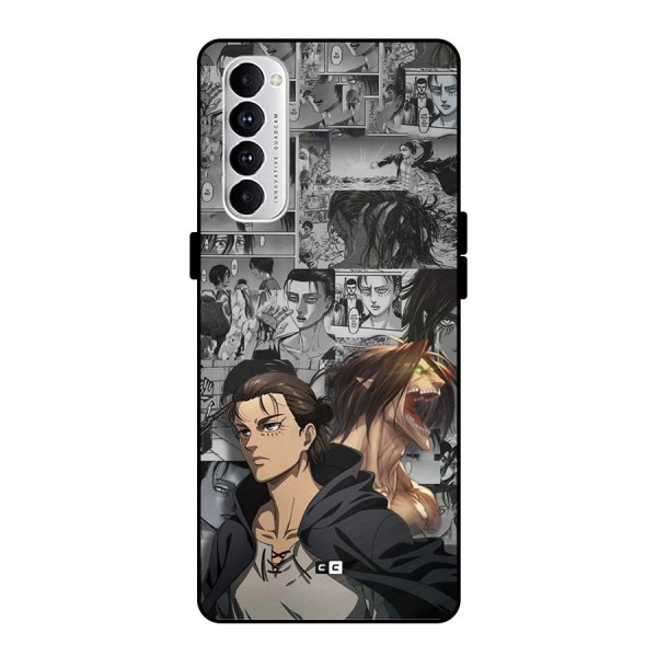 Eren Yeager Manga Metal Back Case for Oppo Reno4 Pro