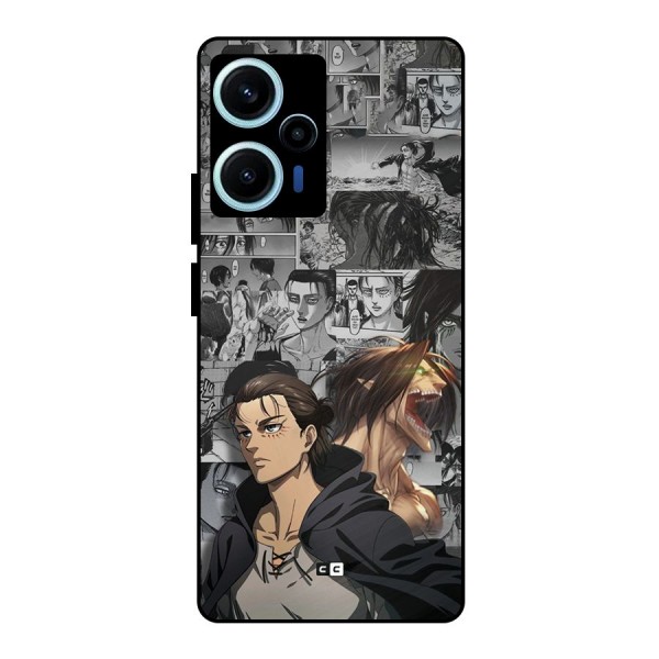 Eren Yeager Manga Metal Back Case for Poco F5