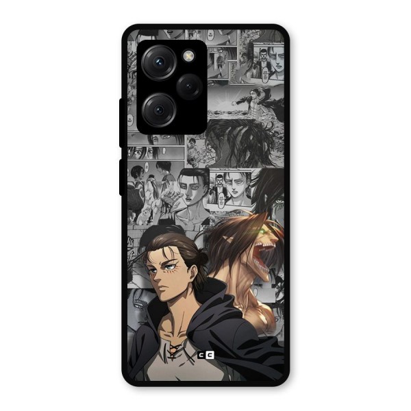 Eren Yeager Manga Metal Back Case for Poco X5 Pro