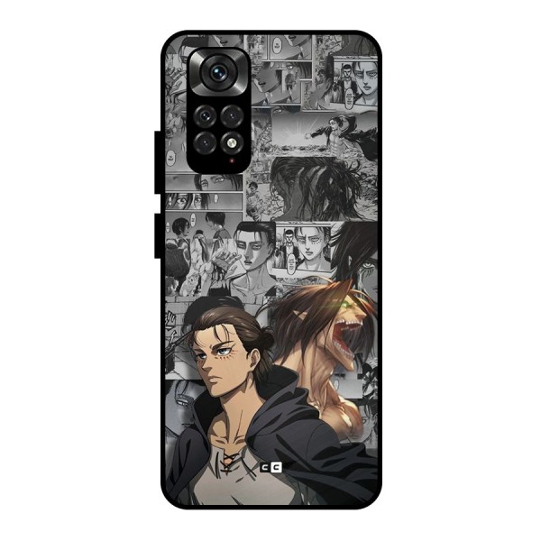 Eren Yeager Manga Metal Back Case for Redmi Note 11 Pro