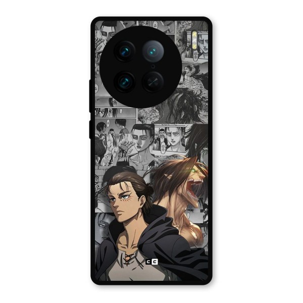 Eren Yeager Manga Metal Back Case for Vivo X90 Pro