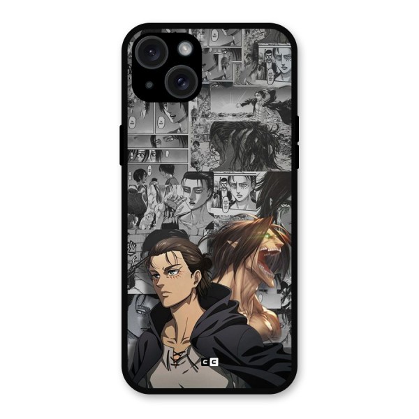 Eren Yeager Manga Metal Back Case for iPhone 15 Plus