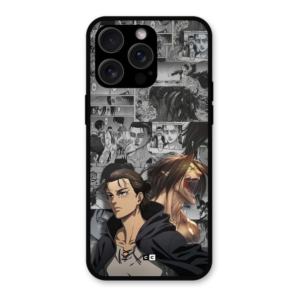 Eren Yeager Manga Metal Back Case for iPhone 15 Pro Max