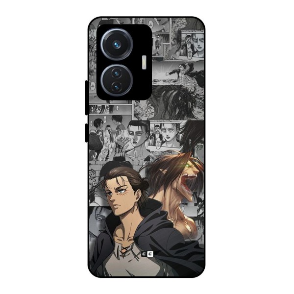 Eren Yeager Manga Metal Back Case for iQOO Z6 44W