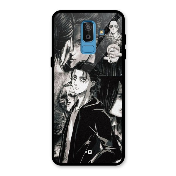 Eren Yeager Titan Glass Back Case for Galaxy J8