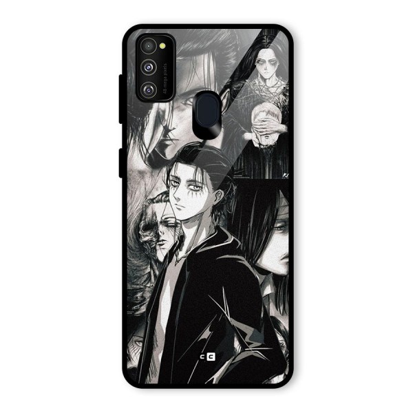 Eren Yeager Titan Glass Back Case for Galaxy M21