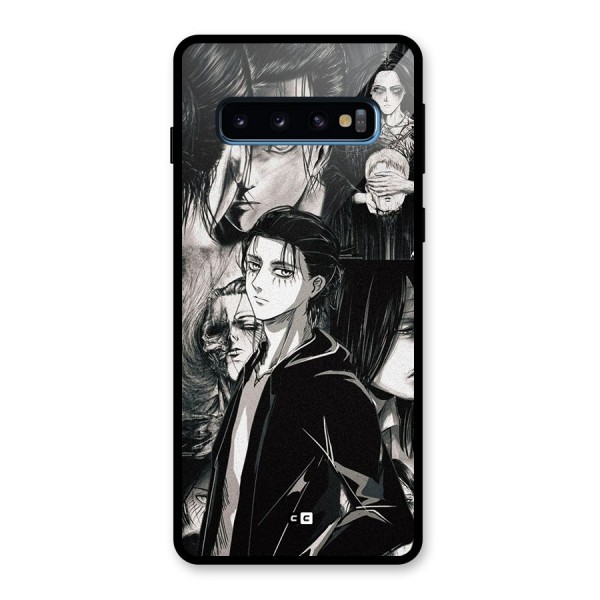 Eren Yeager Titan Glass Back Case for Galaxy S10