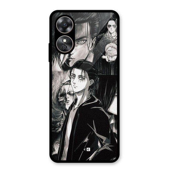 Eren Yeager Titan Glass Back Case for Oppo A17