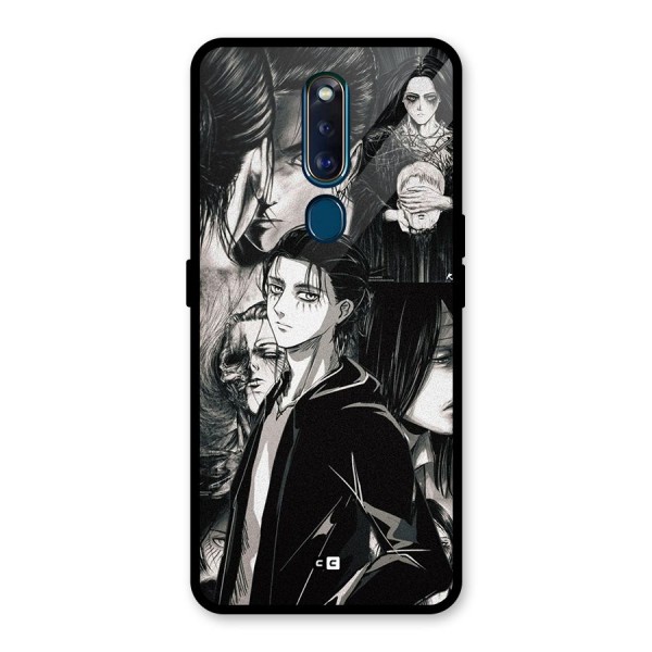 Eren Yeager Titan Glass Back Case for Oppo F11 Pro