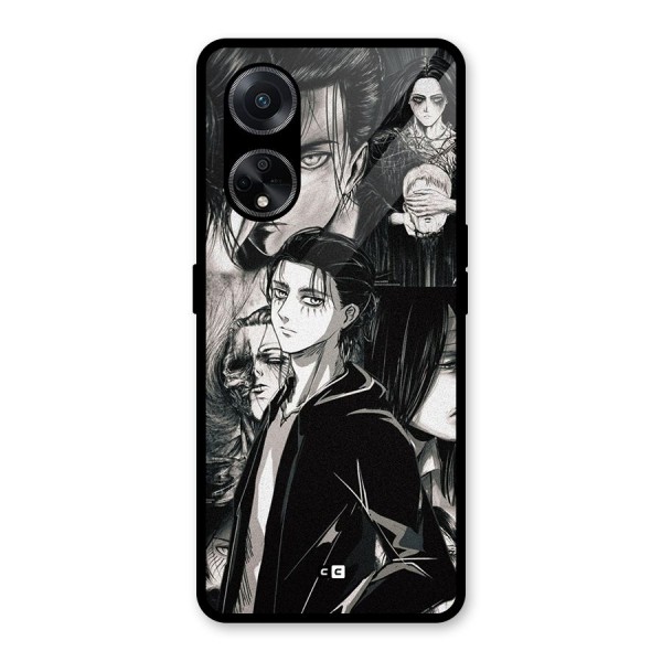 Eren Yeager Titan Glass Back Case for Oppo F23