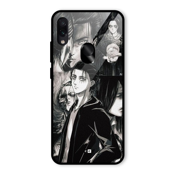 Eren Yeager Titan Glass Back Case for Redmi Note 7