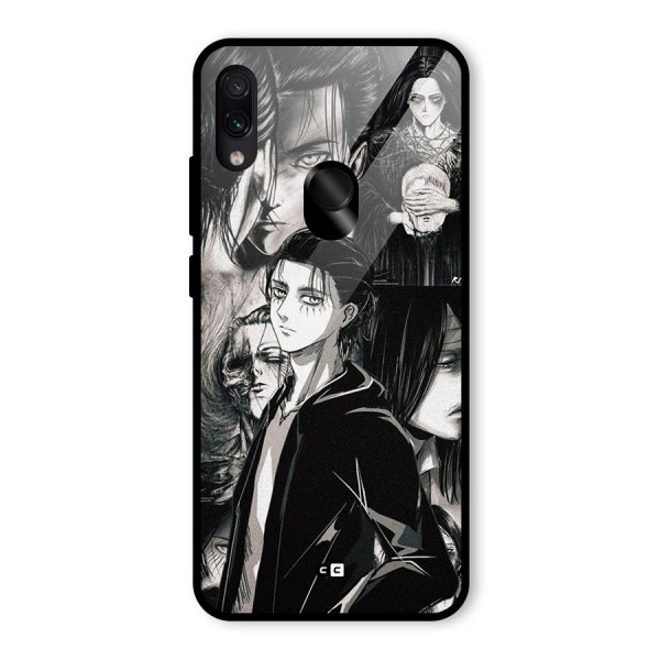 Eren Yeager Titan Glass Back Case for Redmi Note 7S