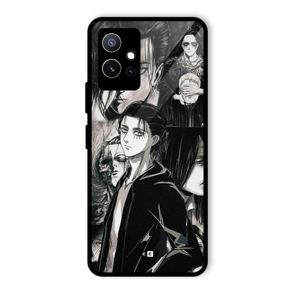 Eren Yeager Titan Glass Back Case for Vivo T1 5G