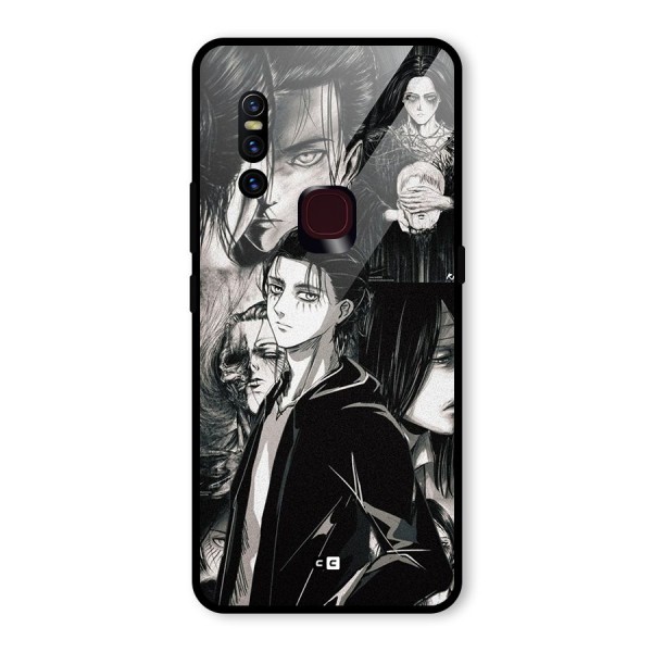 Eren Yeager Titan Glass Back Case for Vivo V15