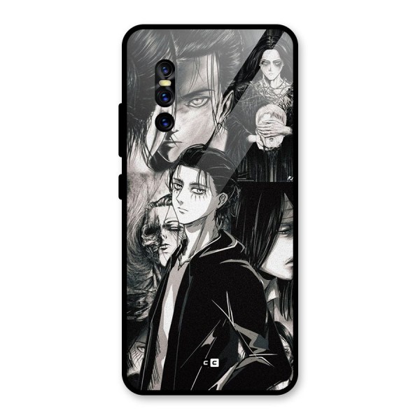 Eren Yeager Titan Glass Back Case for Vivo V15 Pro