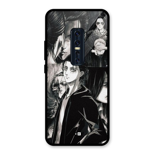 Eren Yeager Titan Glass Back Case for Vivo V17 Pro