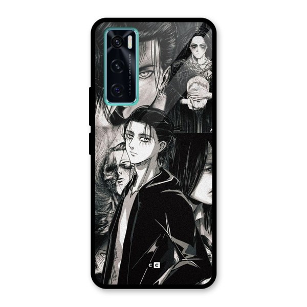 Eren Yeager Titan Glass Back Case for Vivo V20 SE