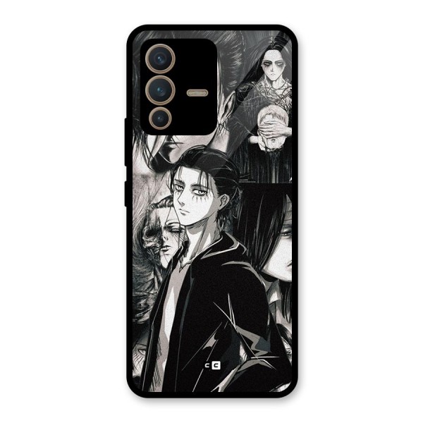 Eren Yeager Titan Glass Back Case for Vivo V23 5G