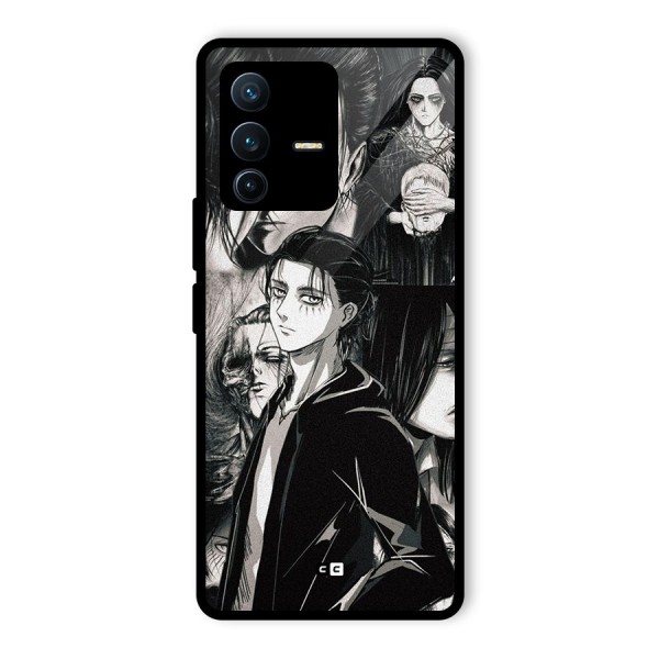 Eren Yeager Titan Glass Back Case for Vivo V23 Pro