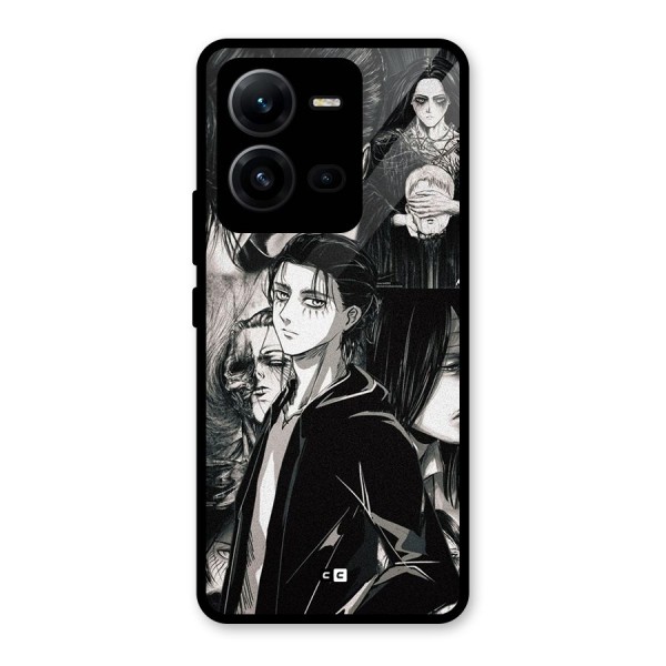 Eren Yeager Titan Glass Back Case for Vivo V25