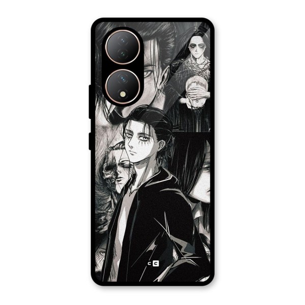 Eren Yeager Titan Glass Back Case for Vivo Y100A