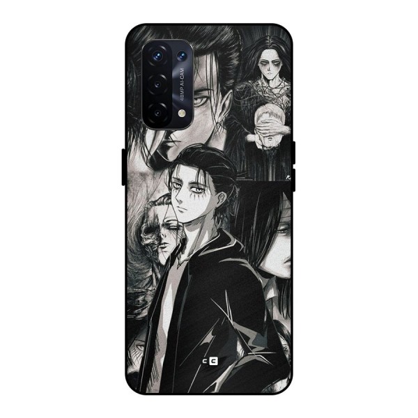 Eren Yeager Titan Metal Back Case for Oppo A74 5G