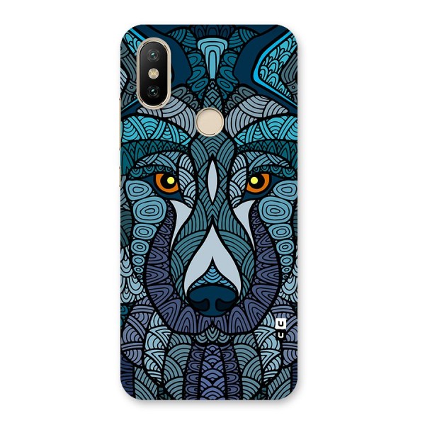 Ethnic Wolf Art Illustration Back Case for Mi A2