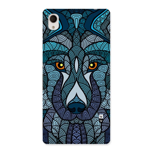 Ethnic Wolf Art Illustration Back Case for Xperia M4 Aqua