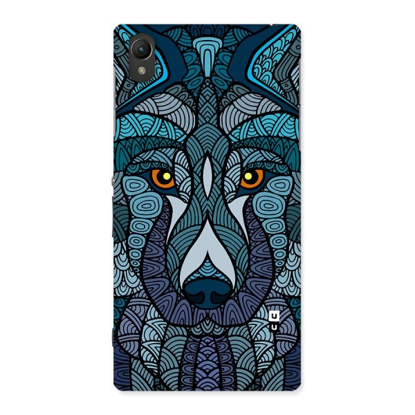 Ethnic Wolf Art Illustration Back Case for Xperia Z1