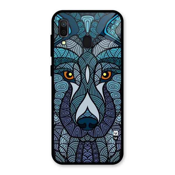 Ethnic Wolf Art Illustration Glass Back Case for Galaxy A30