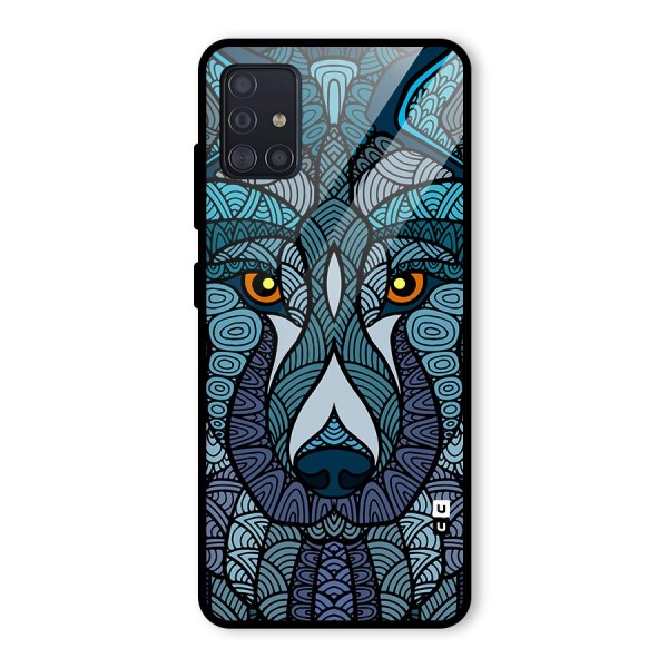 Ethnic Wolf Art Illustration Glass Back Case for Galaxy A51