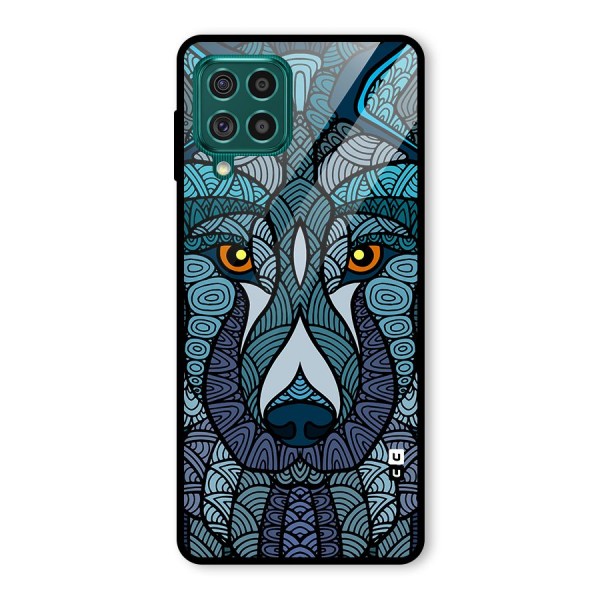 Ethnic Wolf Art Illustration Glass Back Case for Galaxy F62